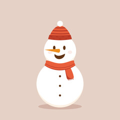 Snowman cartoon vector. Snowman wear a winter theme. Graphic resource about winter and christmas for content , banner, sticker label and greeting card.