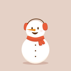 Snowman cartoon vector. Snowman wear a winter theme. Graphic resource about winter and christmas for content , banner, sticker label and greeting card.