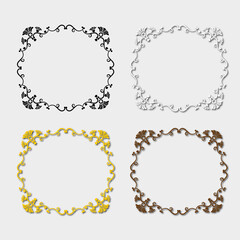 set of multi-colored frames, in the style of an ornament