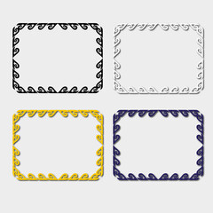set of multi-colored frames, in the style of an ornament
