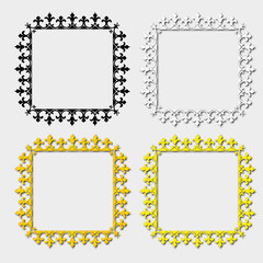 set of multi-colored frames, in the style of an ornament