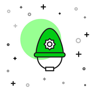 recommend clip art: Filled outline British police helmet icon isolated on white background. Vector