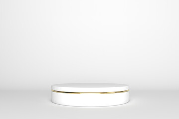 3D White Round Podium Product Studio Show