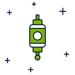 Filled outline Chinese paper lantern icon isolated on white background. Vector