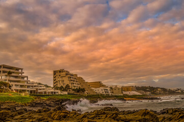 Picturesque and rocky Ballito beach in north Durban , KZN South