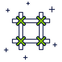 Obraz premium Filled outline Prison window icon isolated on white background. Vector