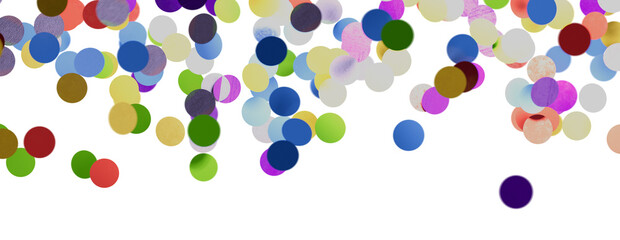 3D animation of exploding confetti