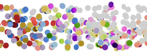 3D animation of exploding confetti