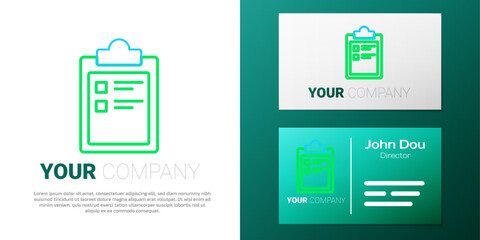 Obraz premium Line Sport training program or fitness plan icon isolated on white background. Colorful outline concept. Vector