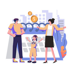 Parental allowance flat style illustration design