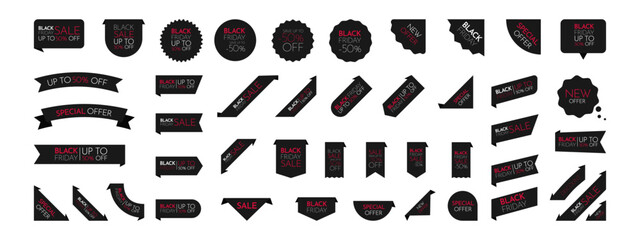 Modern Set of Black Friday Stickers for Business Marketing