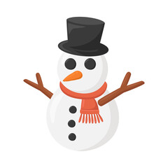 Frosty Sign Emoji Icon Illustration. Snowman Vector Symbol Emoticon Design Clip Art Sign Comic Style.