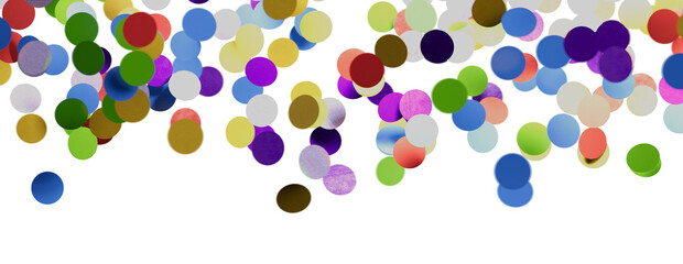 Multicolor confetti abstract background with a lot of falling pieces, isolated