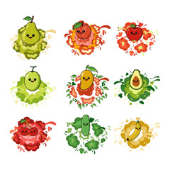 set of funny cartoon monsters