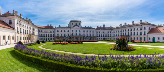 panorama view of the Esterhazy Palace or Hungarian Versailles in Fertod