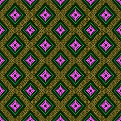 Seamless geometric folklore ornament, Tribal ethnic texture. Seamless striped pattern in Aztec style, Figure tribal embroidery, Scandinavian, Ikat pattern