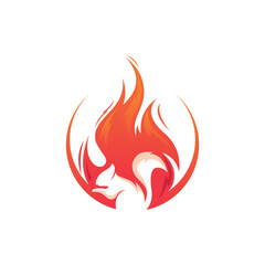 Squirrel Fire Logo Vector