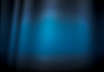 Abstract gradient background. Neutral deep blue theater curtain background. Soft box lighting.