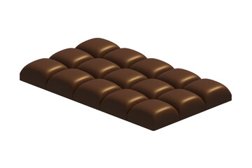 Obraz premium Dark chocolate bar . 3D illustration. PNG with transparent background.