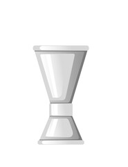 Stainless steel measuring jigger cup vector illustration on white background