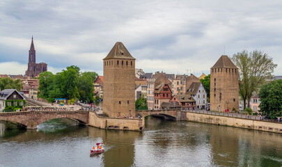 Fototapeta na wymiar Around Ponts Couverts in Strasbourg
