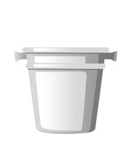 Stainless steel bucket for ice vector illustration isolated on white background