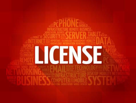 LICENSE word cloud collage, business concept background