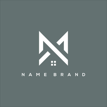 M and Roofing Letter Logo Design. Creative Modern MM Letters icon vector Illustration.