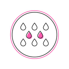 Filled outline Water drop icon isolated on white background. Vector