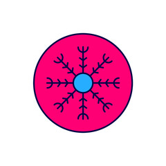 Fototapeta premium Filled outline Snowflake icon isolated on white background. Vector