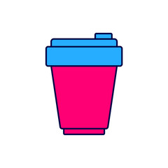 Filled outline Fitness shaker icon isolated on white background. Sports shaker bottle with lid for water and protein cocktails. Vector