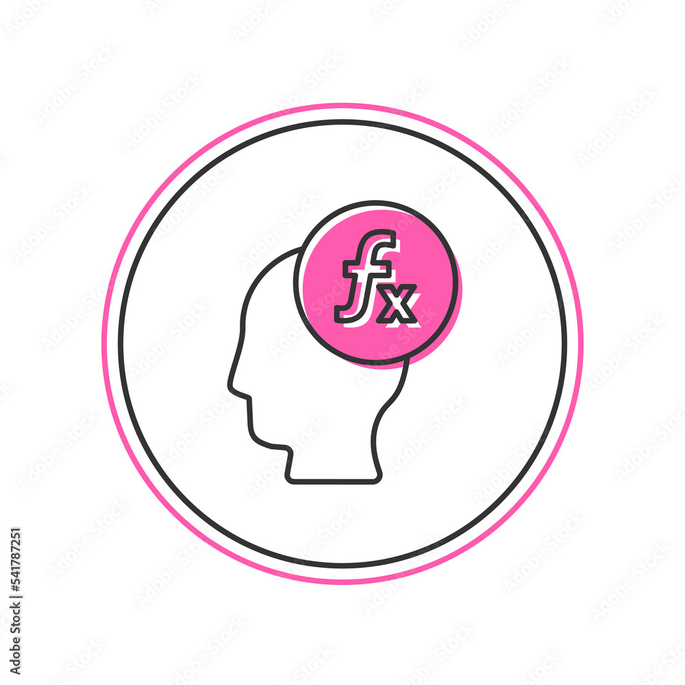 Poster filled outline function mathematical symbol icon isolated on white background. vector