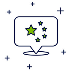 Filled outline China flag icon isolated on white background. Vector