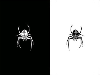 high contrast card for kids with spider silhouette