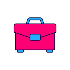 Filled outline Briefcase icon isolated on white background. Business case sign. Business portfolio. Vector