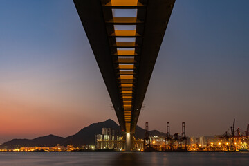 Stonecutters' Bridge in Hong Kong - obrazy, fototapety, plakaty