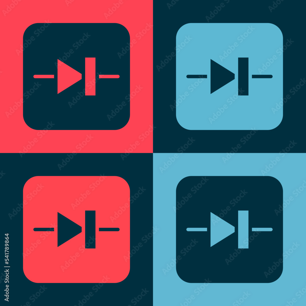 Poster pop art diode in electronic circuit icon isolated on color background. vector