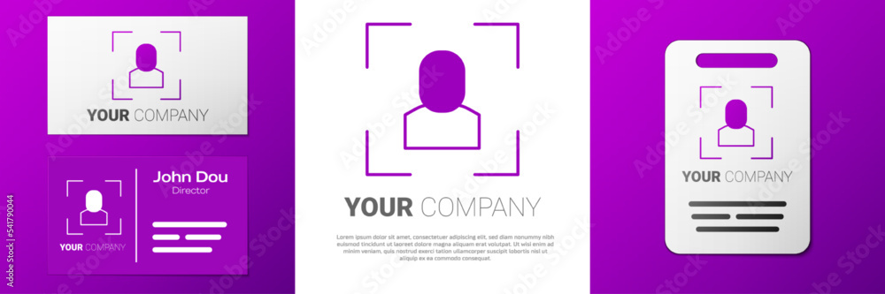 Aufkleber logotype camera focus frame line icon isolated on white background. logo design template element. ve