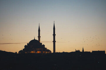 Mosque in Istanbul at sunset