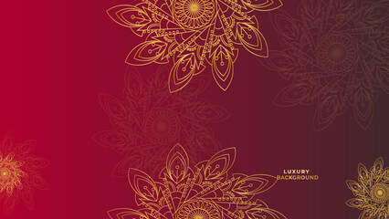 Abstract dark red and golden mosaic luxury background. Design for premium and luxury product.