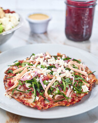 healthy pizza on a plate