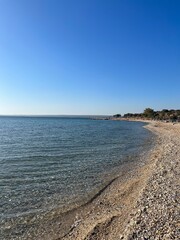 Blue sea horizon, natural seascape background