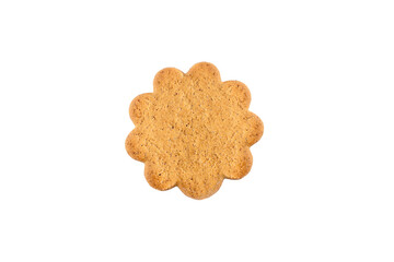 Sweet Swedish almond thins with ginger and cinnamon (Pepparkaka or Pepparkakor biscuits) isolated on white background.
