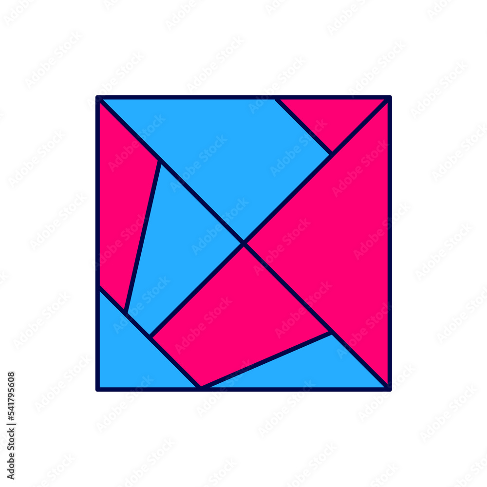 Poster filled outline rubik cube icon isolated on white background. mechanical puzzle toy. rubik's cube 3d 
