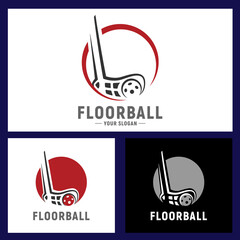 Set floorball logo. Floorball logo for you design.