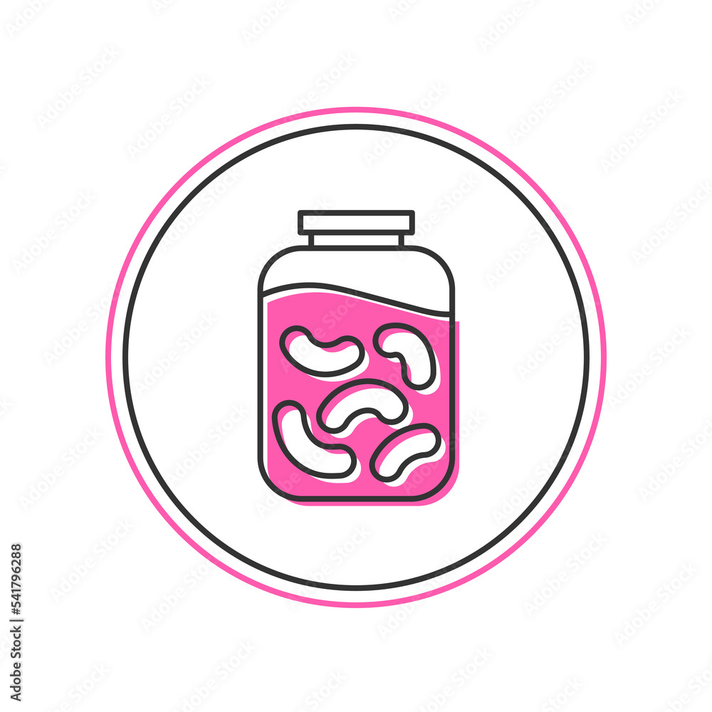 Poster filled outline pickled cucumbers in a jar icon isolated on white background. vector