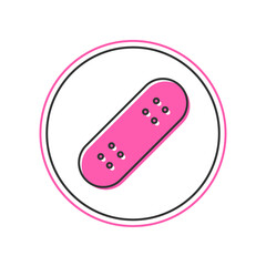 Filled outline Skateboard icon isolated on white background. Extreme sport. Sport equipment. Vector