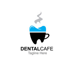 dental cafe logo design concept 