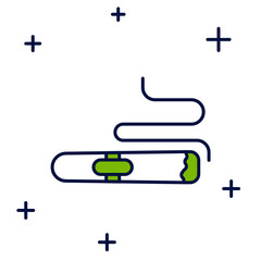 Filled outline Cigar icon isolated on white background. Vector