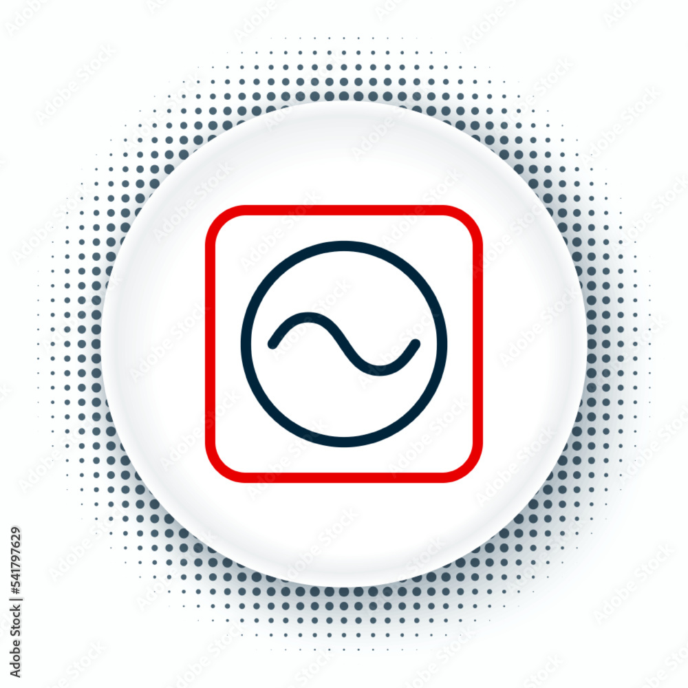 Poster line ac voltage source symbol icon isolated on white background. alternating current symbol. colorfu